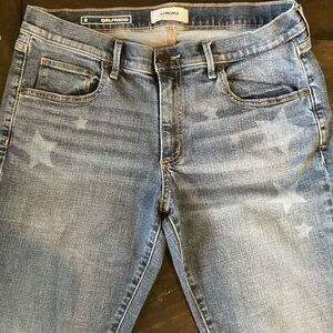 Sonoma Women's Star-Accent Girlfriend Jeans in Light Blue